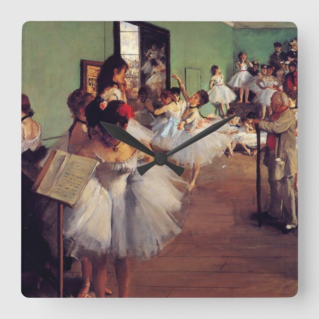 Klassen Dance av Edgar Degas Fyrkantig Klocka (Framsida)
