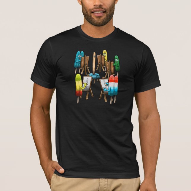 Klassen Funny Popsicle Act Teckning T Shirt (Framsida)