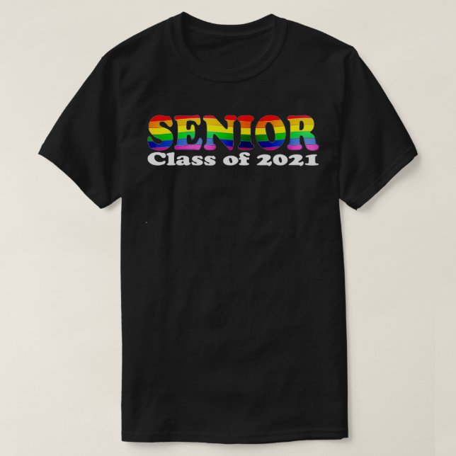 Klassen Gay pride Senior Studenten 2021 Student T Shirt (Design framsida)