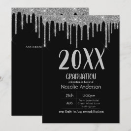 Klassen Glitter Studenten på 20xx Modern Inbjudningar