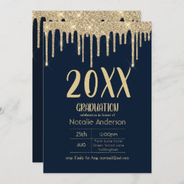 Klassen Glitter Studenten på 20xx Modern Inbjudningar