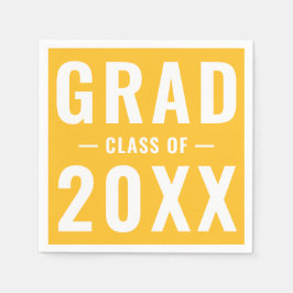 Klassen Grad 2023, gyllene gult, party Pappersservett