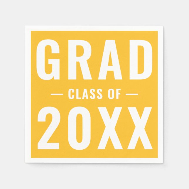 Klassen Grad 2023, gyllene gult, party Pappersservett (Framsidan)