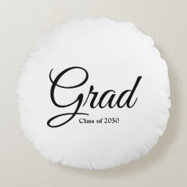 Klassen Grad med skripttexten 2024 svartvit anpass Rund Kudde