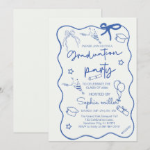 Klassen Grad Party Retro Inbjudan 2025,Whimsical
