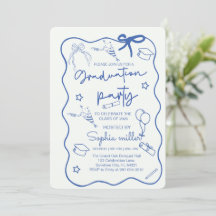 Klassen Grad Party Retro Inbjudan 2025,Whimsical