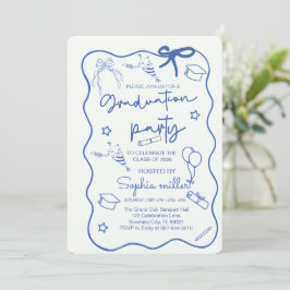 Klassen Grad Party Retro Inbjudan 2025,Whimsical