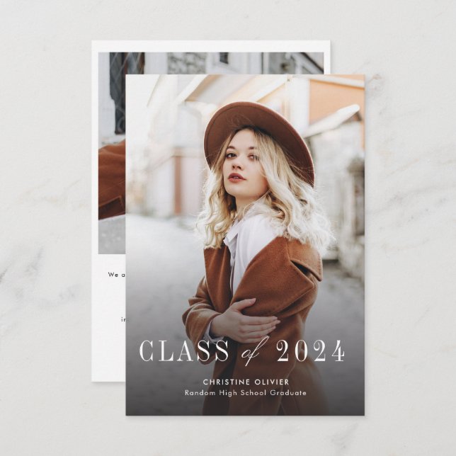 Klassen Grad Photo Studenten från 2025 års meddela (Fram/baksida)