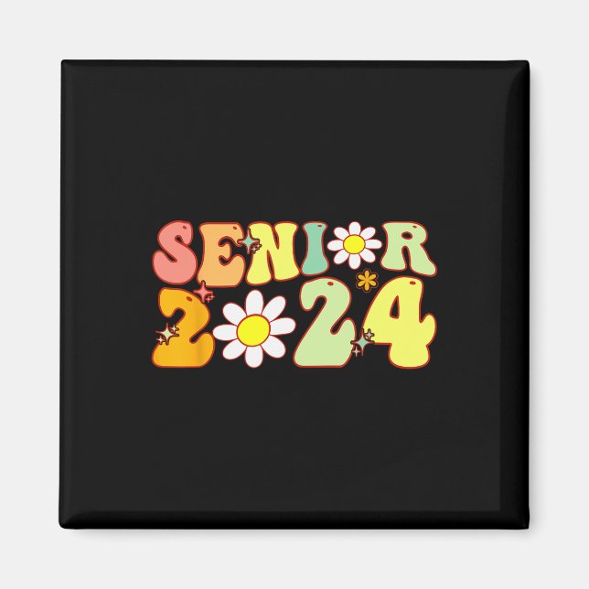 Klassen Groovy Senior 2024 Back to school Studente Magnet (Framsidan)