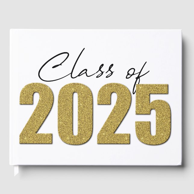 Klassen guld Glitter 2025 Gästböcker (Framsida)