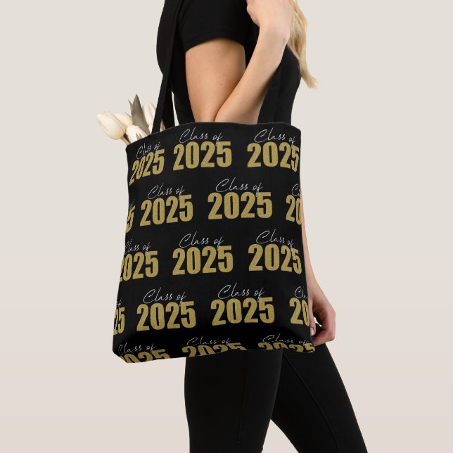 Klassen guld Glitter 2025 Tygkasse (Närbild)