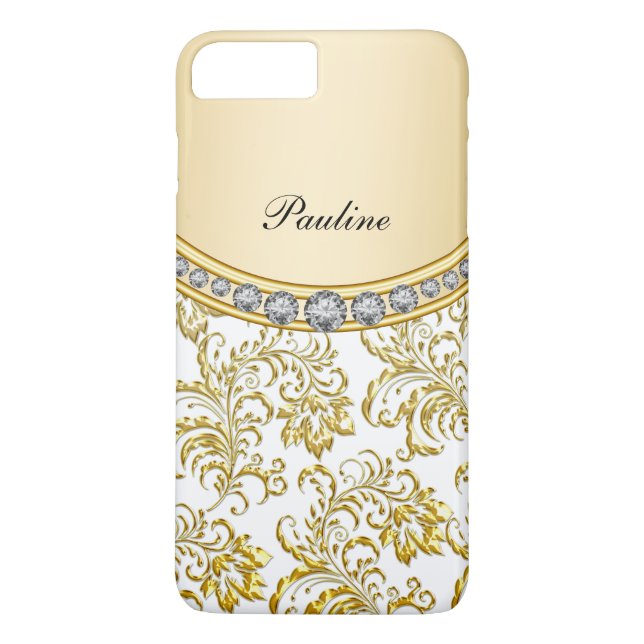 Klassen Guld Monogram Stil Case-Mate iPhone Skal (Baksida)