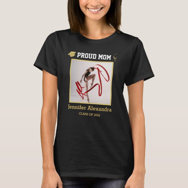 Klassen Gymnast Idrottsman Proud Mamma Photo grad  T Shirt (Framsida)