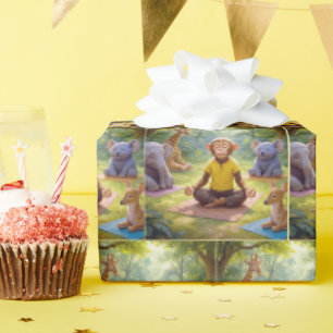 Klassen Jungle Yoga med friska djur Presentpapper