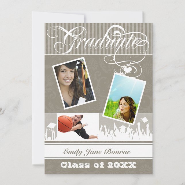 Klassen Khaki Warm Grått Senior Bild Meddelande (Framsida)