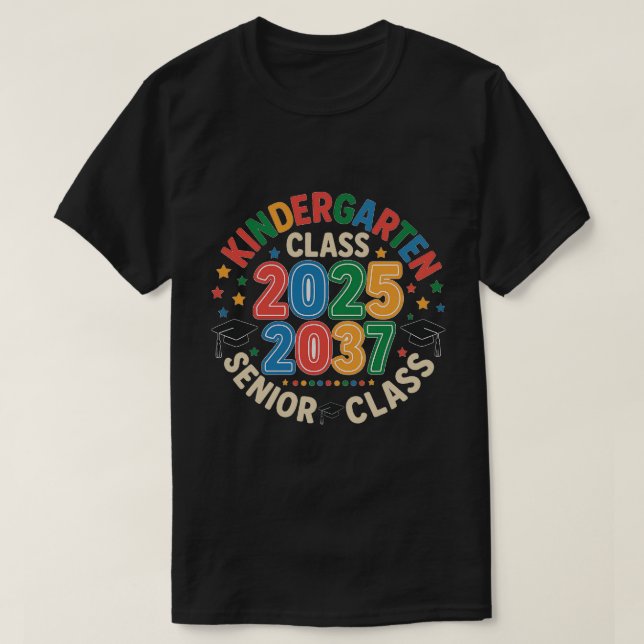 Klassen Kindergarten Studenten 2025 Senior 2037 T Shirt (Design framsida)