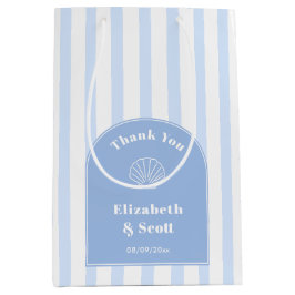 Klassen Kustblått vitt Rand Bröllop Tack