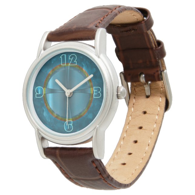 Klassen med Teal Färgad Ansikte Womens watch Armbandsur (Vinklad)