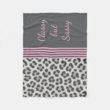 Klassen men Sassy Leopard Skriv ut Fleece Blanket