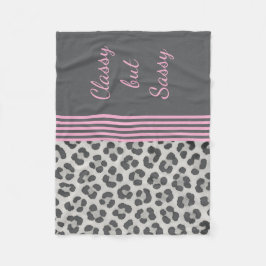 Klassen men Sassy Leopard Skriv ut Fleece Blanket
