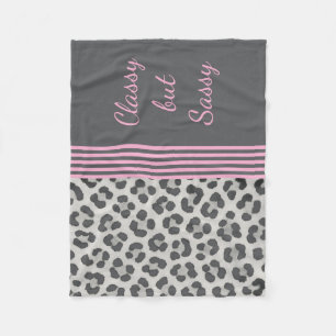 Klassen men Sassy Leopard Skriv ut Fleece Blanket