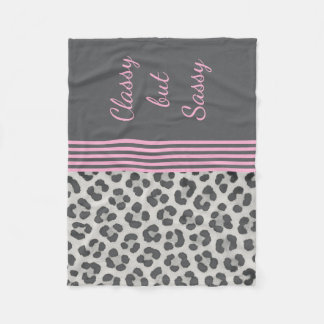 Klassen men Sassy Leopard Skriv ut Fleece Blanket