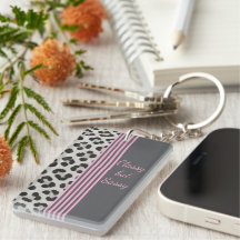 Klassen men Sassy Leopard Skriv ut nyckelkedjan