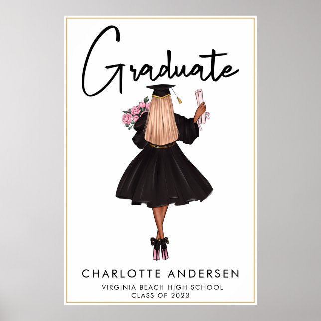 Klassen Modern Avslappnad Script Student från 2023 Poster (Framsidan)