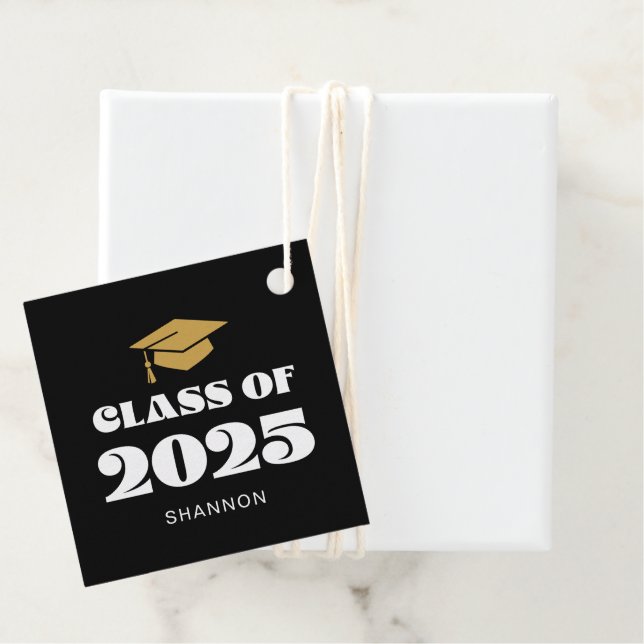 Klassen Modern Black Guld 2025 Tack Gåvor Etiketter (På plats)