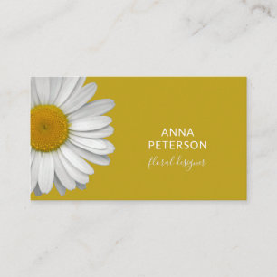 Klassen Modern Elegant Daisy Flower Vintage Guld Visitkort