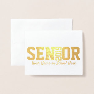 Klassen Modern Senior Block Brev från 2019 Folierat Kort