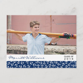 Klassen Nautical Anchor Studenten på 20XX Party Inbjudan Vykort