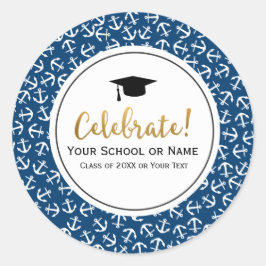 Klassen Nautical Anchor Studenten på 20XX Party Runt Klistermärke