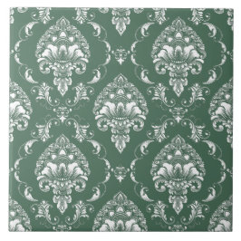 Klassen oliv grönt retro mönster från Victorian Kakelplatta