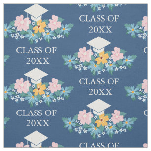 Klassen Pastel Flowers Blue Studenten i Mönster Tyg