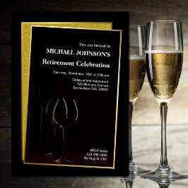 Klassen Pension Party, Svarta Guld Glitter Inbjudningar