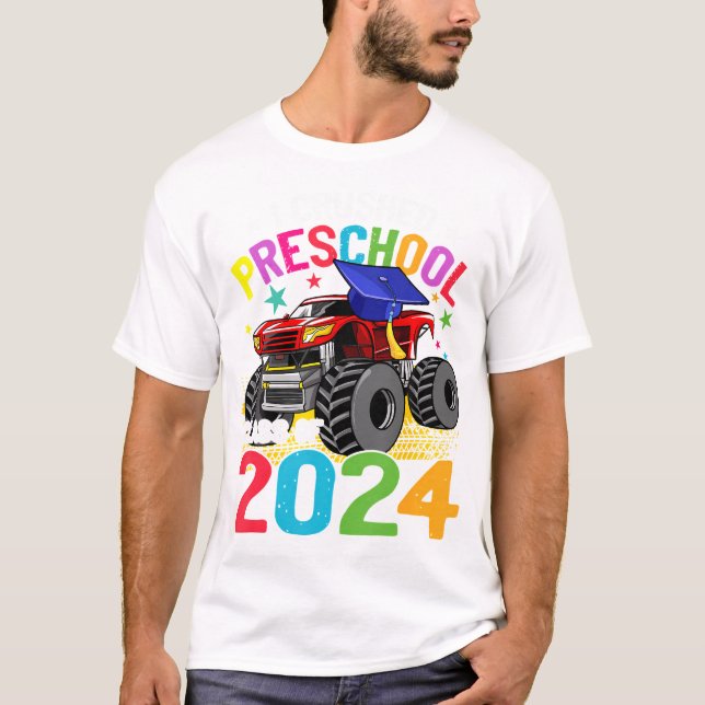 Klassen Preschool Monster Lastbil Studenten, kross T Shirt (Framsida)