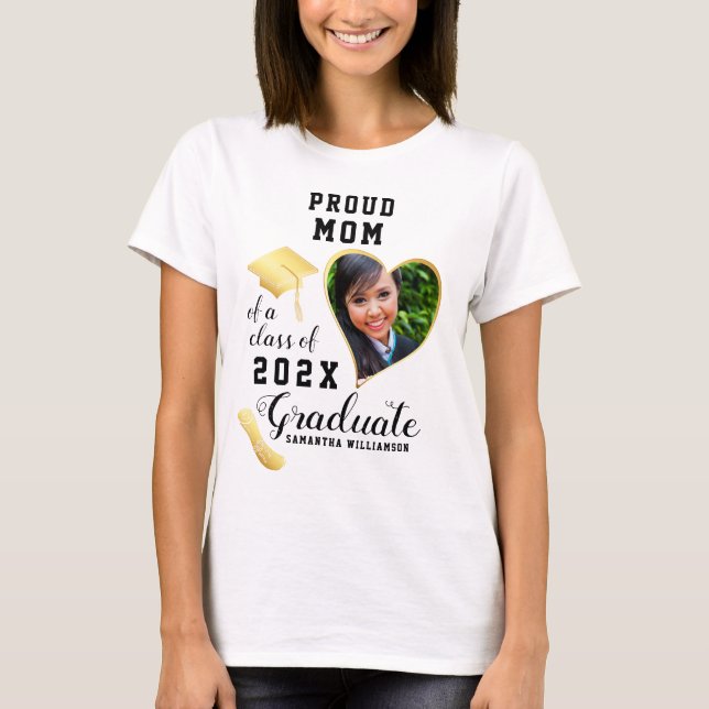 Klassen Proud Mamma 2025 Anpassningsbar Photo Stud T Shirt (Framsida)