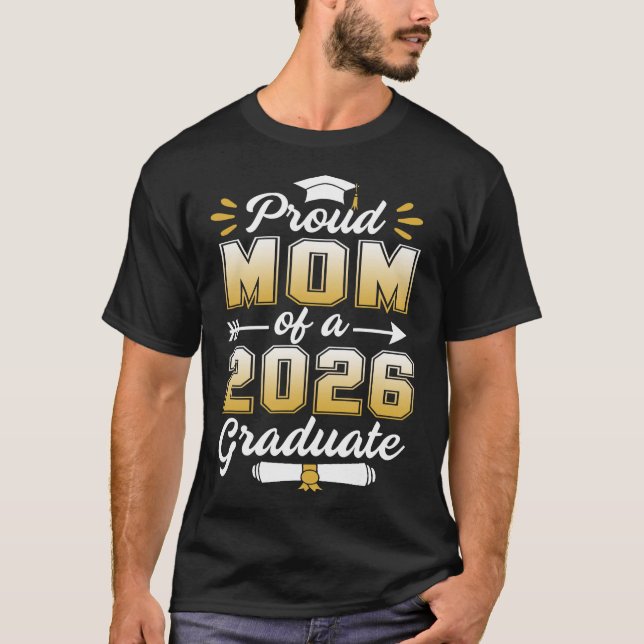 Klassen Proud Mamma 2026 Student Senior 2026 Gradu T Shirt (Framsida)