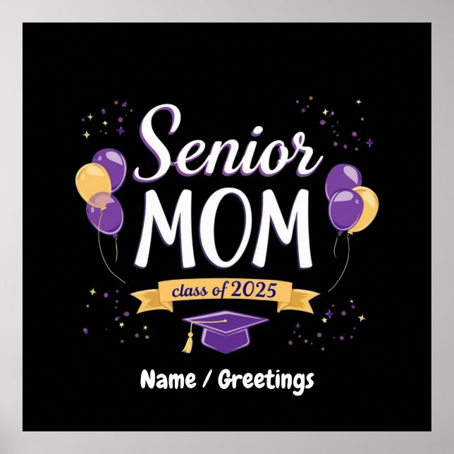 Klassen Proud Senior Mamma 2025 Anpassade Poster (Framsidan)