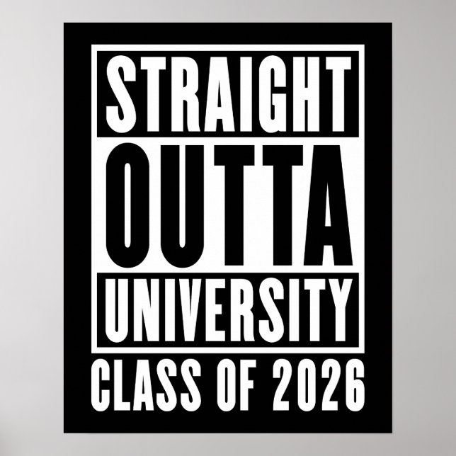 Klassen rak Outta Universiteten 2026 Poster (Framsidan)