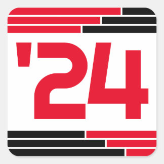 Klassen Red & Black på 24 Studenten Fyrkantigt Klistermärke