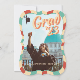 Klassen Retro Groovy Peachy Studenten Grad från 20 Meddelande