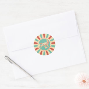 Klassen Retro Groovy Peachy Studenten Grad från 20 Runt Klistermärke
