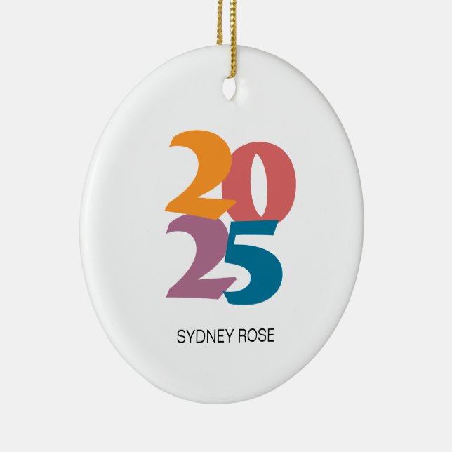 Klassen Retro Vibes Studenten 2025 Julgransprydnad Keramik (Höger)