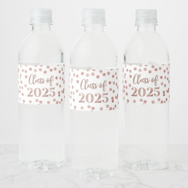 Klassen ro Guld Glitter 2025 Studenten Vattenflaskor Etikett (Flaskor)
