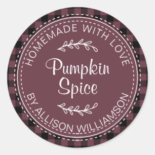 Klassen Rustic Homemade Pumpkin Spice Burgundy Che Runt Klistermärke