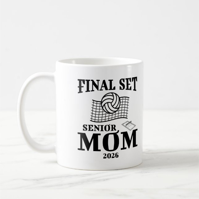 Klassen Senior Mamma 2026 Grad Volleyball Kaffemugg (Vänster)