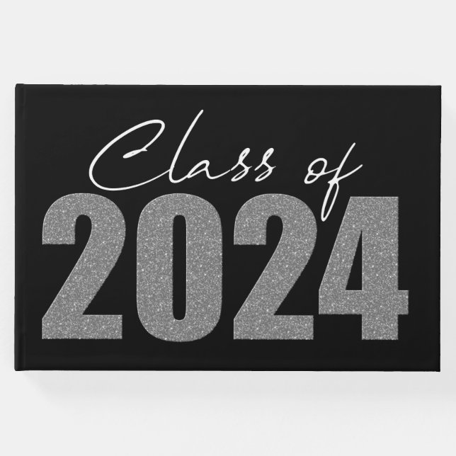 Klassen silver Glitter 2024 Gästböcker (Framsida)