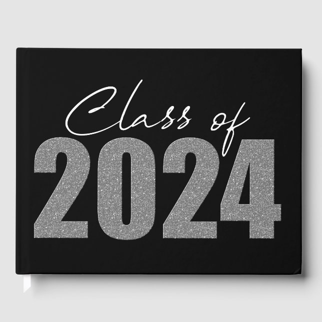 Klassen silver Glitter 2024 Gästböcker (Framsida)